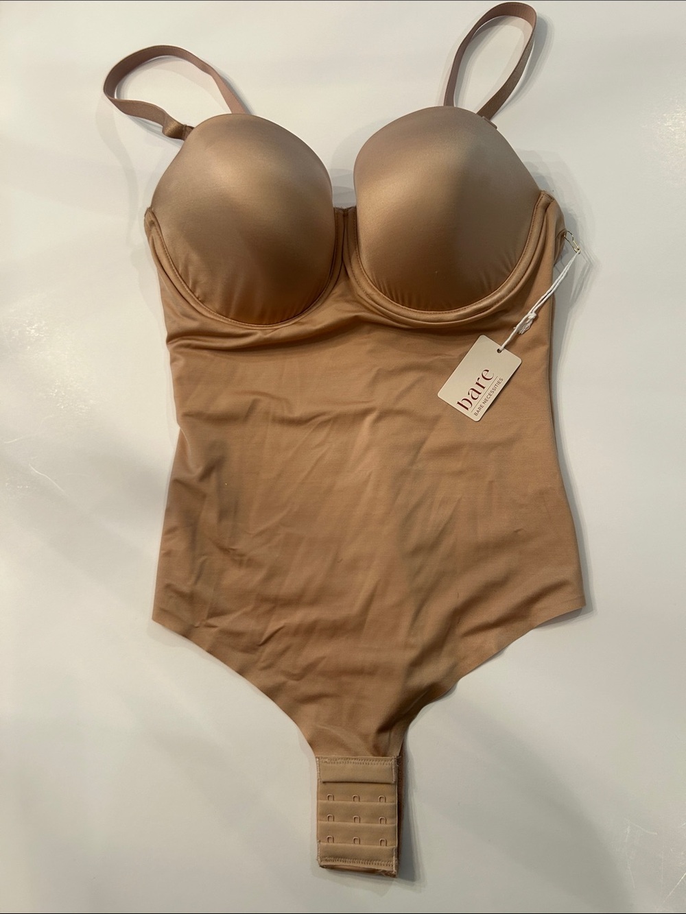 Bare Necessities Nude Shaping Bodysuit with Molded Cups, sz 34DD